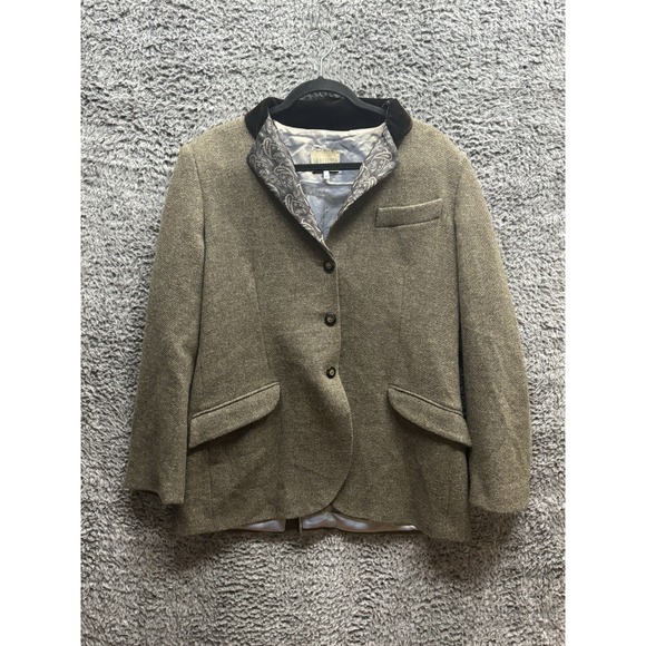 Beretta Jackets & Blazers - Beretta Sport Tweed Jacket Green Check Lana Wool Vintage Blazer Women's 48‎